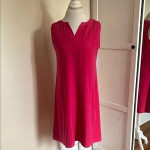 Chico's Bold Pink Split Neck Sleeveless Summer Sundress - Chico's Size 0/XXS-XS